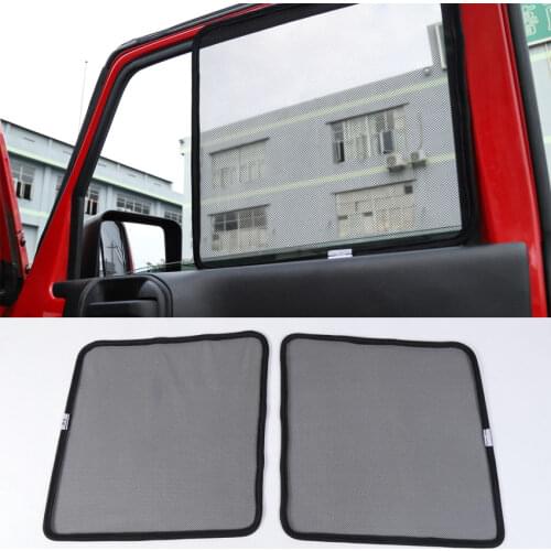 JXKaFa Fit For Jeep Wrangler 2007-2017 Car Front Door Side Window Sunshades Cover Trim Styling Interior Accessories Steel Net