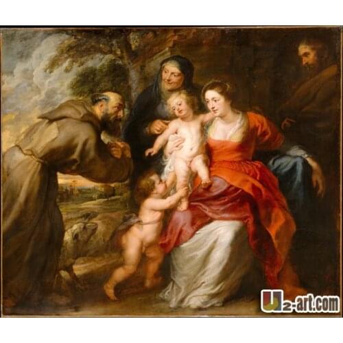 Canvas Prints (Holy Family with Saints Francis and Anne) Wall picture decoration high quality oil painting for room 13-Zjyh-(32)