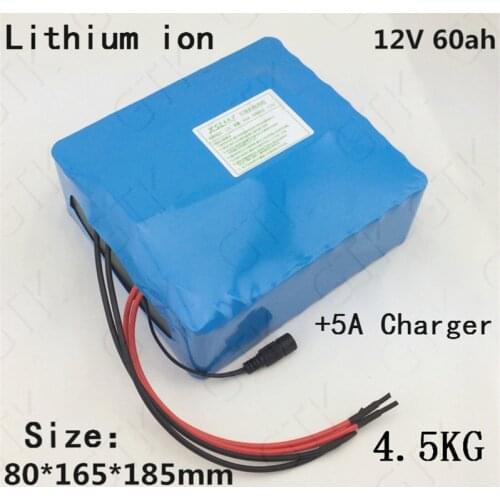 12V lithium ion battery pack 12V 60AH li ion bateria 18650 for 12v 800w Hunting searchlight Trolling Motor camping streetlight