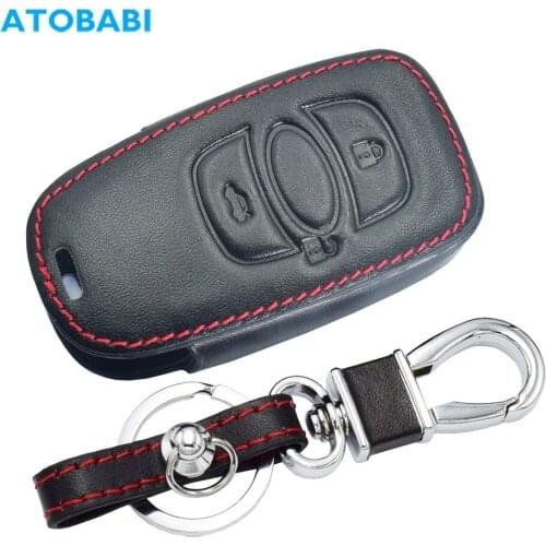 Leather Car Key Case For Subaru BRZ Legacy Outback Crosstrek WRX/STi Forester Impreza Smart Remote Control Fobs Protector Cover