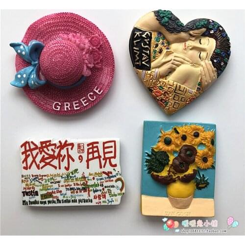 Van Gogh Sunflower Greece Austria Kiss Xiamen Resin Fridge Magnet