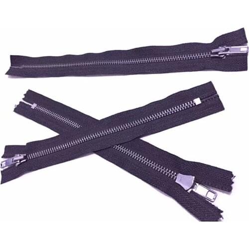 Metal Zippers- 10 inch closed bottom Gunmetal teeth zips- (20) pieces - Black