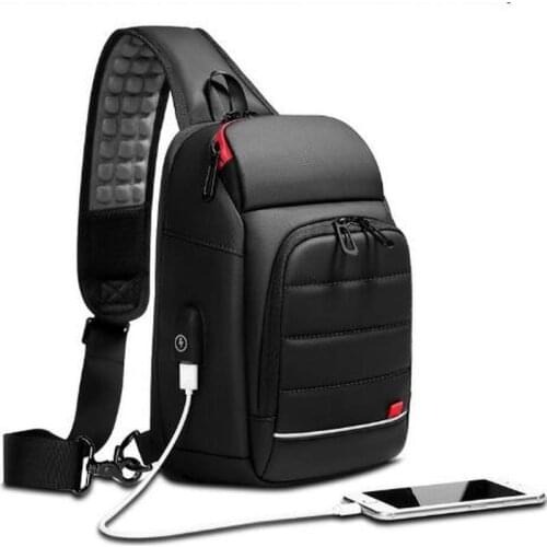 SENMEIXI Multifunction Waterproof Chest bag Men USB Charging Messenger Bags Male Quality Sling Bag Man Short Trip Crossbody Bag