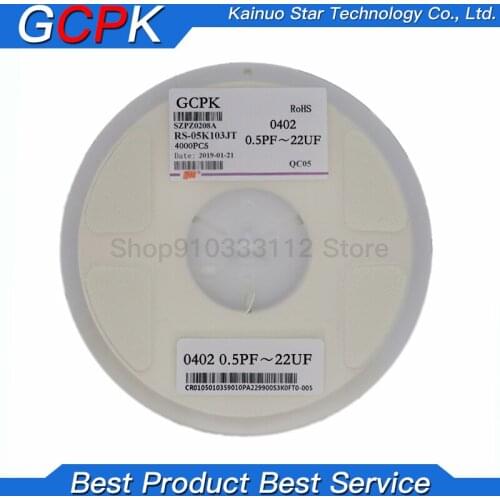 1reel 4000pcs 0603 50V SMD Thick Film Chip Multilayer Ceramic Capacitor 0.5pF-22uF 10NF 100NF 1UF 2.2UF 4.7UF 10UF 1PF