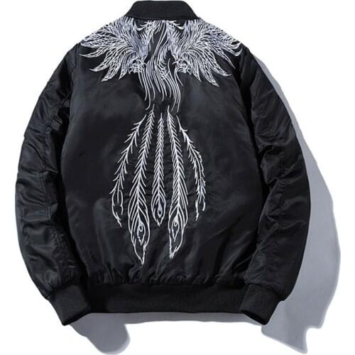 Fashion Feather Embroidery Thick Jacket Warm Cotton Coat Men Coats Male Thicken Jackets US Size XS-XL