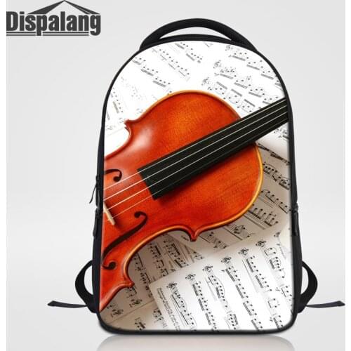 Dispalang Women Men Fashion Backpack For Laptop 14 Inch Notebook Cute Violin Design School Bag For College Rucksack Teens Rugtas