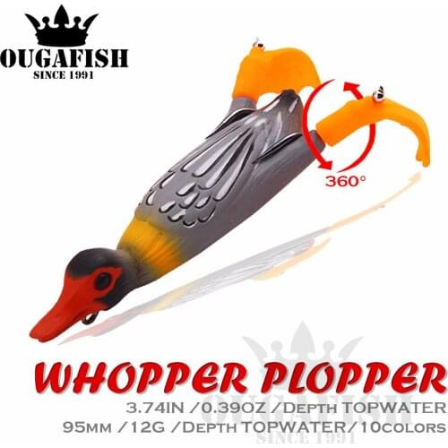 Duck Whopper Plopper Soft Fishing Lures Topwater Weights 11.2g 9.5cm Floating Water Pesca Articulos De Pesca Soft Bait Tackle