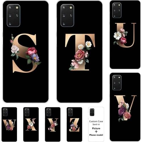 Flower 26 English Name Letters Custom Initial Case For OPPO A92 A72 OPPO A52 Soft Silicone Cover