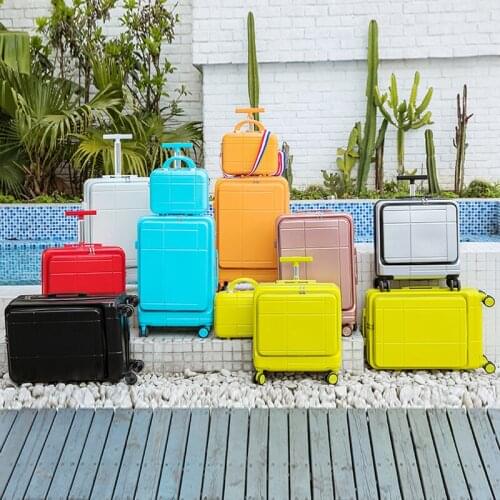 2021 New Front opening Travel Bag Rolling Luggage sets,18"20"24"inch Women Trendy Large capacityTrolley Suitcase with handbag