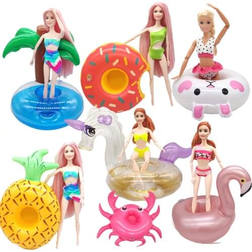 New Swimwear for Barbie Doll Toy Doll Accessories Lifebuoy Beach Ring Toys Girls Bikini Clothes for Dolls Swim Ring Toy for Girl