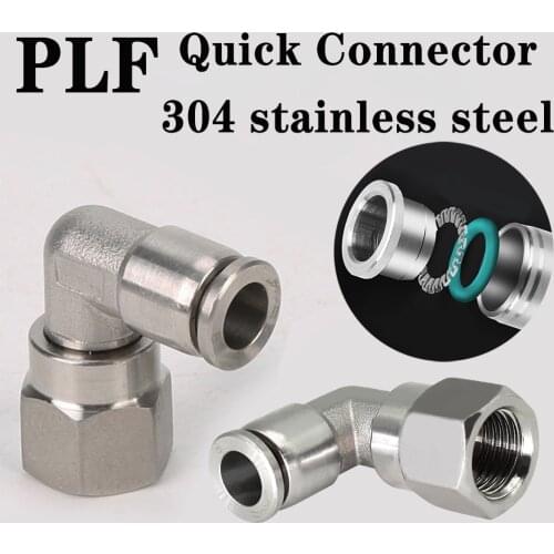 PLF304 stainless steel pneumatic quick coupling 1/8” 1/4” 3/8” 1/2” BSP internal thread air hose elbow metal quick coupling