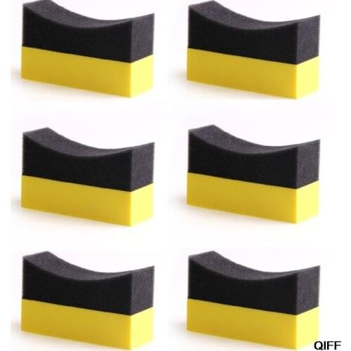 Drop Ship&Wholesale 6Pcs Tire Contour Dressing Applicator Pads Gloss Shine Color Polishing Sponge Wax May29