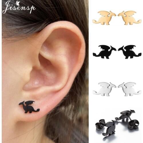 Cute Pterosaurs Stainless Steel Stud Earrings for Women Kids Punk Dinosaur Animal Earings Fashion Jewelry Accessories oorbellen