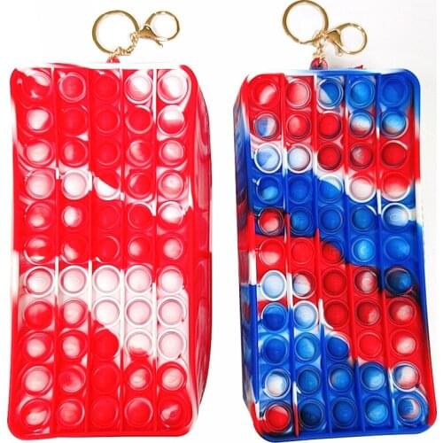 Silicone Pencil Case Push Bubble Pen Holder Kids Sensory Stress Relief Toy Antistress Kids Toys Pen Holder Stationery Gifts