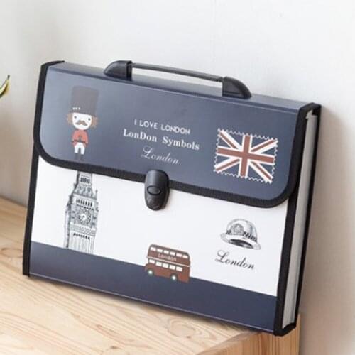 Cute Portable Expandable Accordion 12 Pockets A4 File Folder Expanding Wallet Document Briefcase