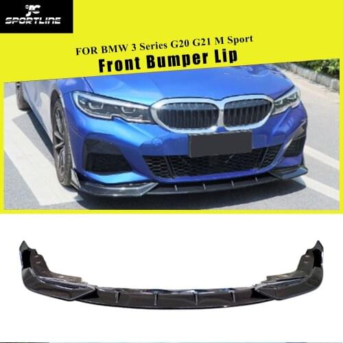 Front Bumper Lip Splitters Spoiler For BMW 3 Series G20 G21 2019 2020 PP Matte Glossy Black Carbon Look
