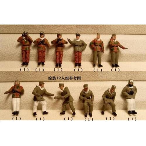 Super mini 1: 72 WorldWarII Germman winter tank troops soldier group painted 12 pcs/set