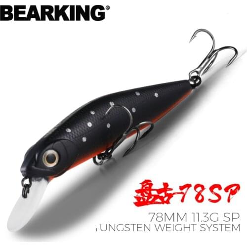 BEARKING 78mm 11.3g SP Tungsten weight system Top fishing lures minnow crank wobbler quality fishing tackle hooks for fishing