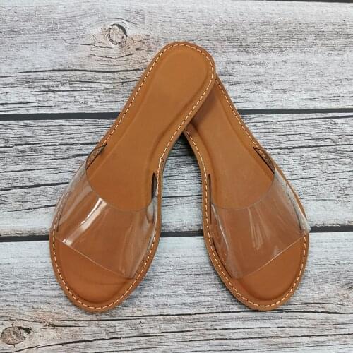 2021 Women Beach Shoes Summer Slippers Transparent EVA Outdoor Beach Slides Woman Shoes Crystal Women Flat Slip on Slipper