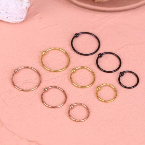 Women lips Rings Medical Titanium steel Nose Ring Fake Nose Ring Septum Piercing Clip On mouth Ring Fake Piercing Body Clip Hoop