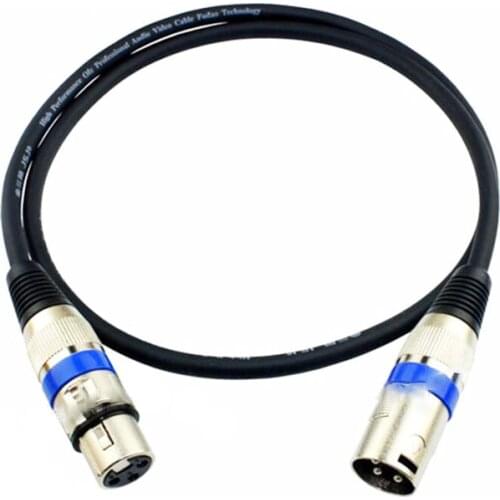 1Pcs XLR 3Pin Cable Connector XLR 3 Pin Male to Female M / F Audio Cable Microphone Adapter For Speakers and Pro Devices Mixer