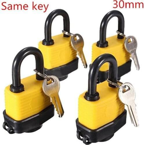 100pcs 30mm Waterproof same Lock Laminated Padlock Pad Same Key electricity box lock Gate Door