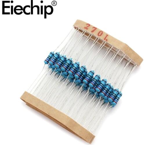 100pcs/lot 0.5W 1 ohm 1% Metal film resistor 1/2W resistance 270R Electronic resistors