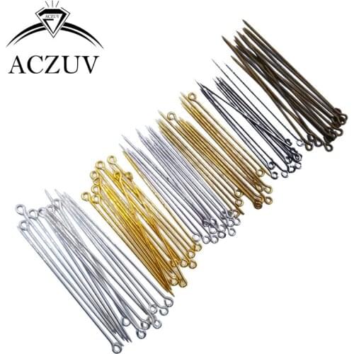 1000 Silver Gold Antique Bronze Gunmetal Black Rhodium Pointed Needle Muslim Hijab Pins Eey Head Pins Headpins Jewelry Findings