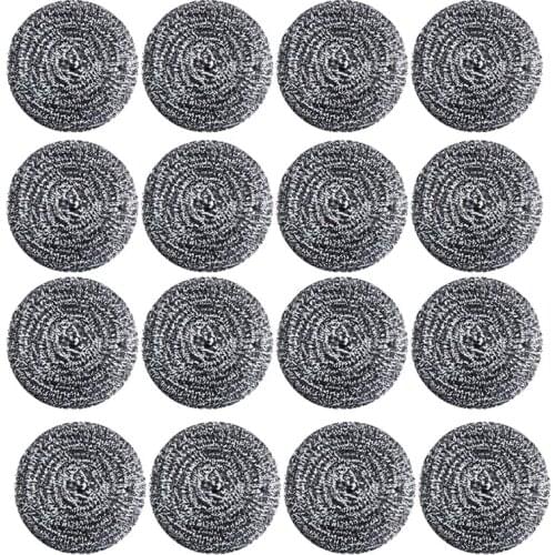 16 PCS Stainless Steel Sponges Scrubbers, Utensil Scrubber Scouring Pads Ball for Removing Rust Dirty Cookware Cleaner