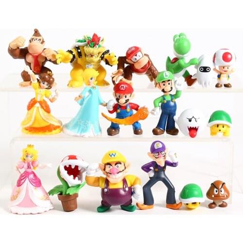 18pcs/set Super Mario Bros PVC Figures Toys Brinquedos Desktop Dolls Gift