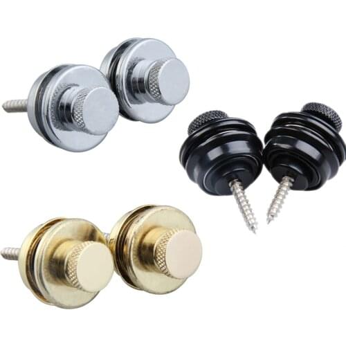 2Pcs Electric Guitar Bass Safety Straplock Strap Locks Flat Head 3 Colors Music Accessories