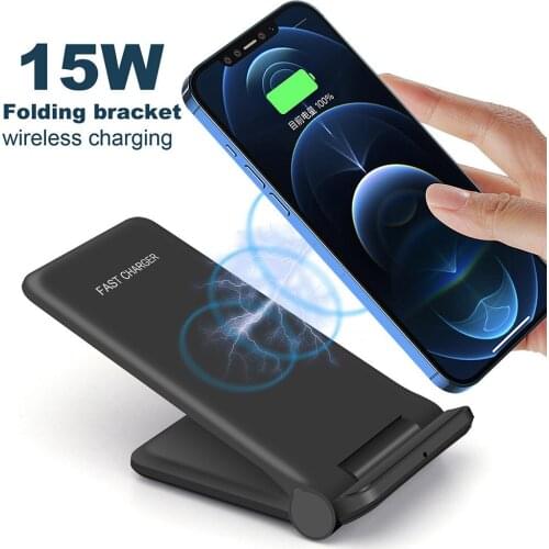 2 in 1 Folding Bracket Wireless Charging Stand 15W Qi Wireless Charger For iPhone 12 11 8 XS XR Airpods Pro for Samsung S2 S20