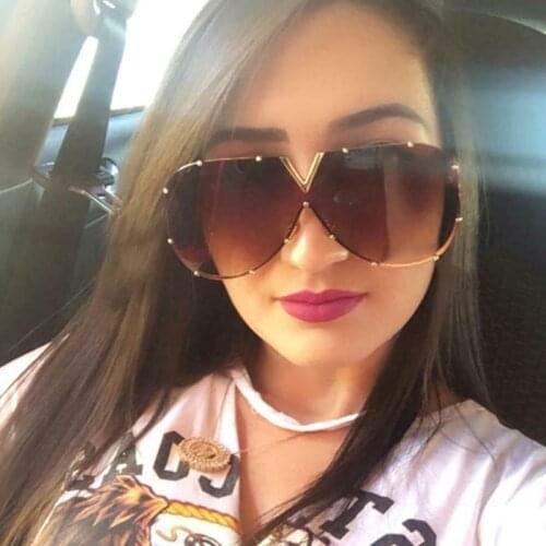 2020 fashion oversized sunglasses women Retro vintage pilot rimless mirror sunglasses luxury metal frame lady glasses