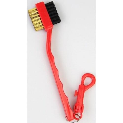 3 Colors Golf Club Brush Sided Golf Putter Wedge Ball Groove Cleaning Brush Kit Cleaning Tool with Telescopic Keyring