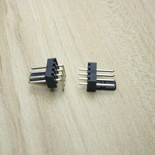 50PCS/1Lot Black Small 3+1PIN 4P Female Staight/Curved Needle Socket For PC Computer ATX 2540 Fan Floppy Drive Power Connector