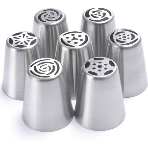 7PCS/Set Stainless Steel Russian Tulip Icing Piping Cake Nozzles Pastry Decoration Tips Cake Decorating Tools Bakeware