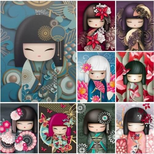 Diy 5d Diamond Painting Cartoon Girl Full Drills Kimmidoll Cross Stitch Art Handicraft For Home Decor