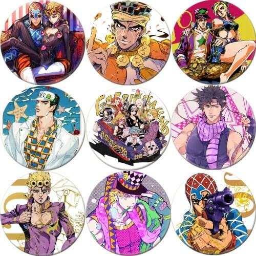 23 Styles Jojo 'S Bizarre Adventure Brooch Cosplay Badge Backpacks Button Bag Clothes Female Women Pupil Party Birthday Gift