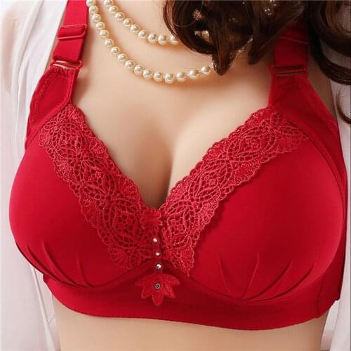 Ladies Front Buckle Bras Women Push Up Wireless Lace Bra New Arrival Top Sexy Women Big Size Bralette Padded Underwear Lingerie