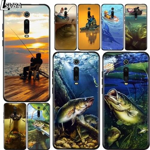 For Xiaomi Redmi 9A 9C 9 Matte Phone Case Hunting Fishing art fish For Redmi 10X K20 Pro 5G S2 8A 8 7A 7 6 6A Phone Cover