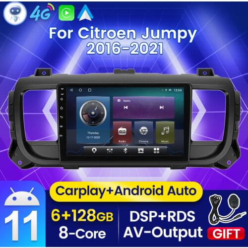 Newest Ram 6G+128G Navigation GPS Android 11 For Citroen Jumpy 3 SpaceTourer 2016-2021 Car Radio Multimedia Video Player Stereo