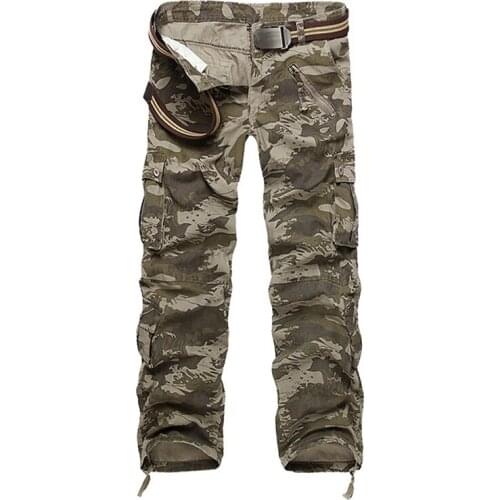 Cotton Pocket Jogger Pants Plus Size Camouflage Military Men Pants Loose Comfortable Cargo Pants Men