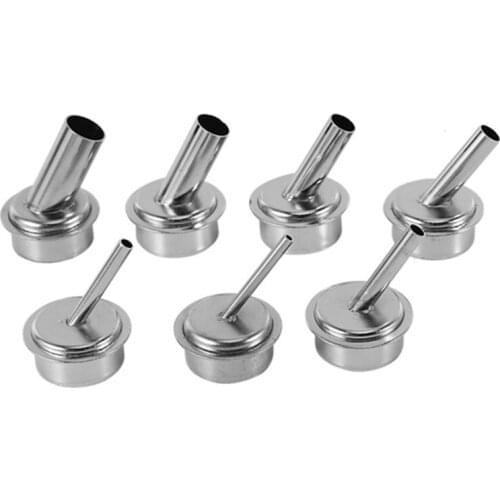 7Pcs 45 Degree Bent Curved Heat Nozzle 2.5/3/4/6/7/9/12mm Hot Air Nozzles for QUICK 861DW Soldering Station