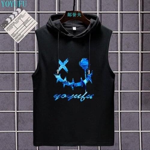 Summer Mens Muscle Hoodie Vest Sleeveless Bodybuilding Gym Workout Fitness Shirt High Quality Vest Hip Hop Sweatshirt Mens Tops
