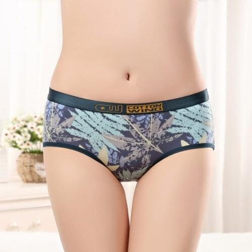 Leaves Printing Women Underwear Low Waist Seamless Breathable Cute Female Panties Sexy Knickers Calcinha Lingerie Girls Briefs