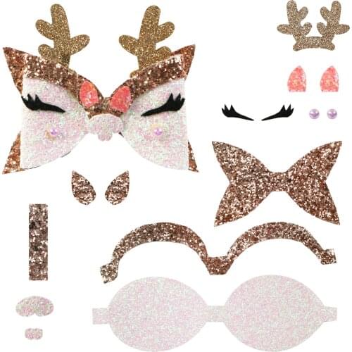 Handmade Bow-knot Material Bag Set Making Glitter Faux Synthetic DIY Leather Decoration Jewelry Accessories,1Yc19462