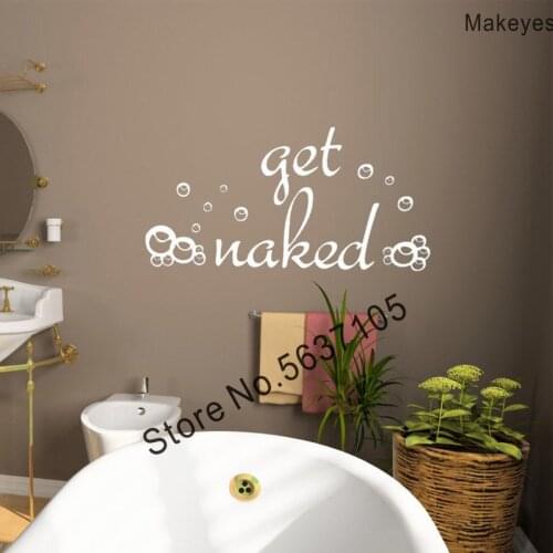 Makeyes Bathroom Wall Decals Quotes Wall Stickers Get Naked Bubbles Toilet Wall Decor Home Bathroom Wall Sticker Decoration Q262