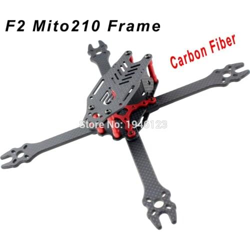 New F2 Mito210 210mm Carbon Fiber FPV Racing Drone True X Frame Kit 4mm Arm Black Red For DIY Multirotor Spare Parts