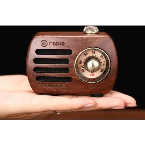 Retro portable Radio Vintage Bluetooth Speaker Wooden internet FM receiver with Bluetooth 5.0 Old Fashioned Classic mini Style