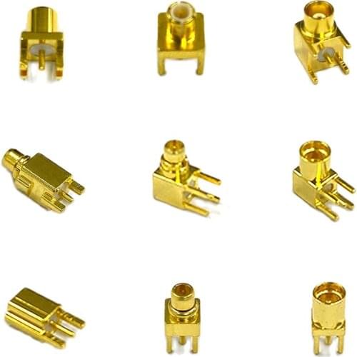 1PC MCX/ MMCX Male Female PCB Mount Straight Right Angle RF Coax Connector Goldplated Welding Terminal New